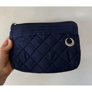 Travelon Anti-theft Classic Navy Blue Wallet Wristlet Bag Pouch Cosmetic Travel